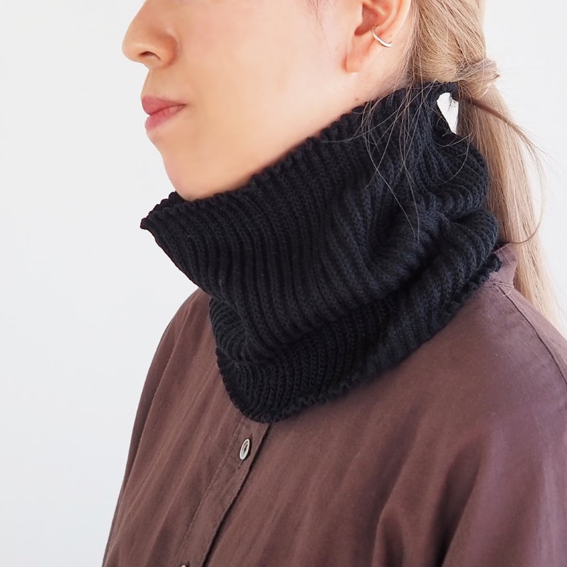 MAISON BLANCHE  ふんわりネックカバー /BK 【日本製】